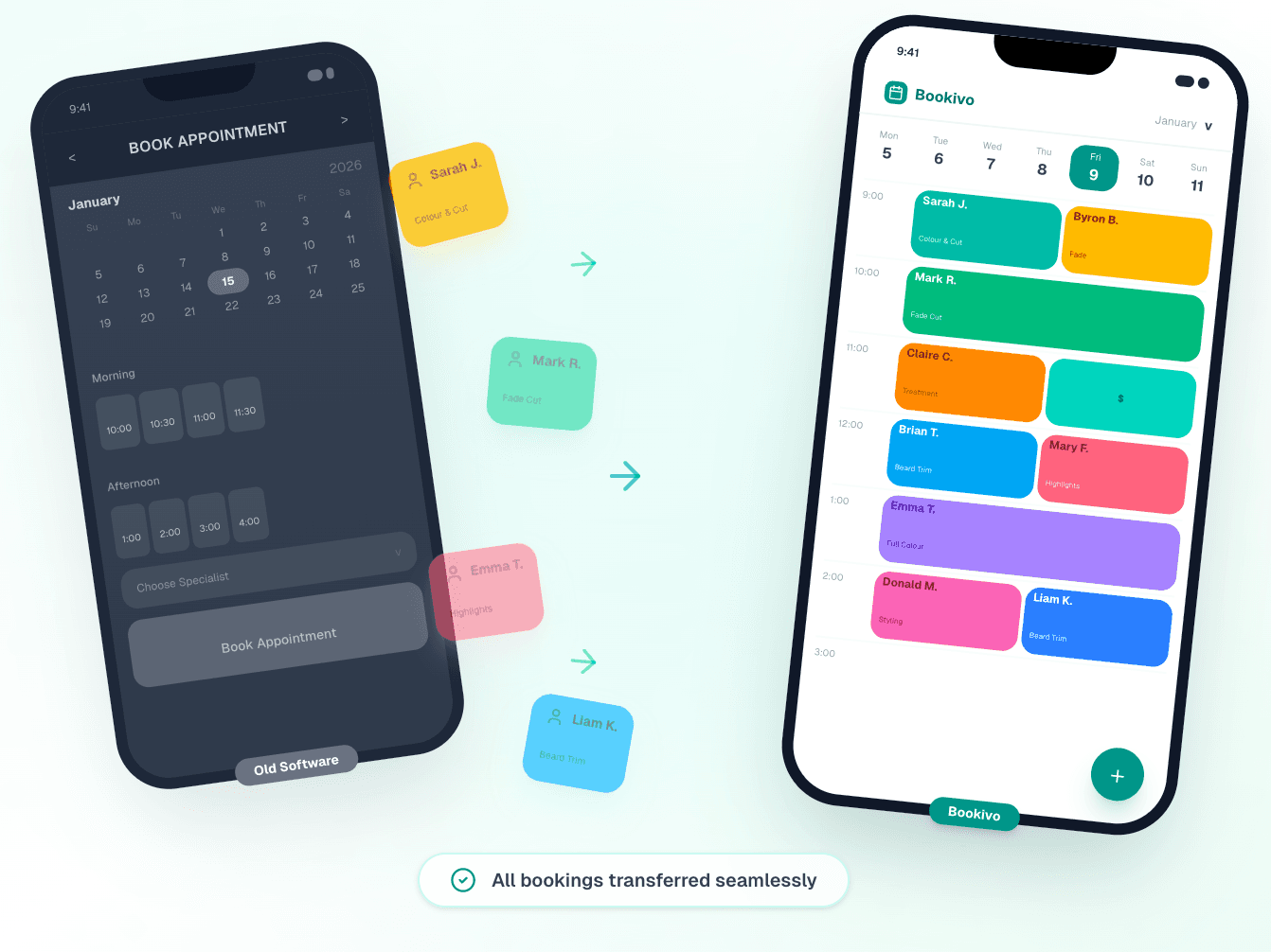Transfer from old booking software to Bookivo